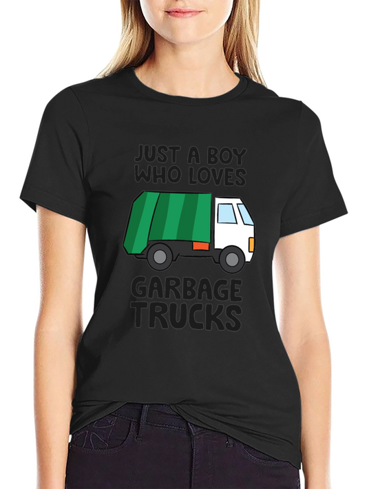 Garbage Truck Lover T-Shirt - Just a Boy Who Loves Trucks