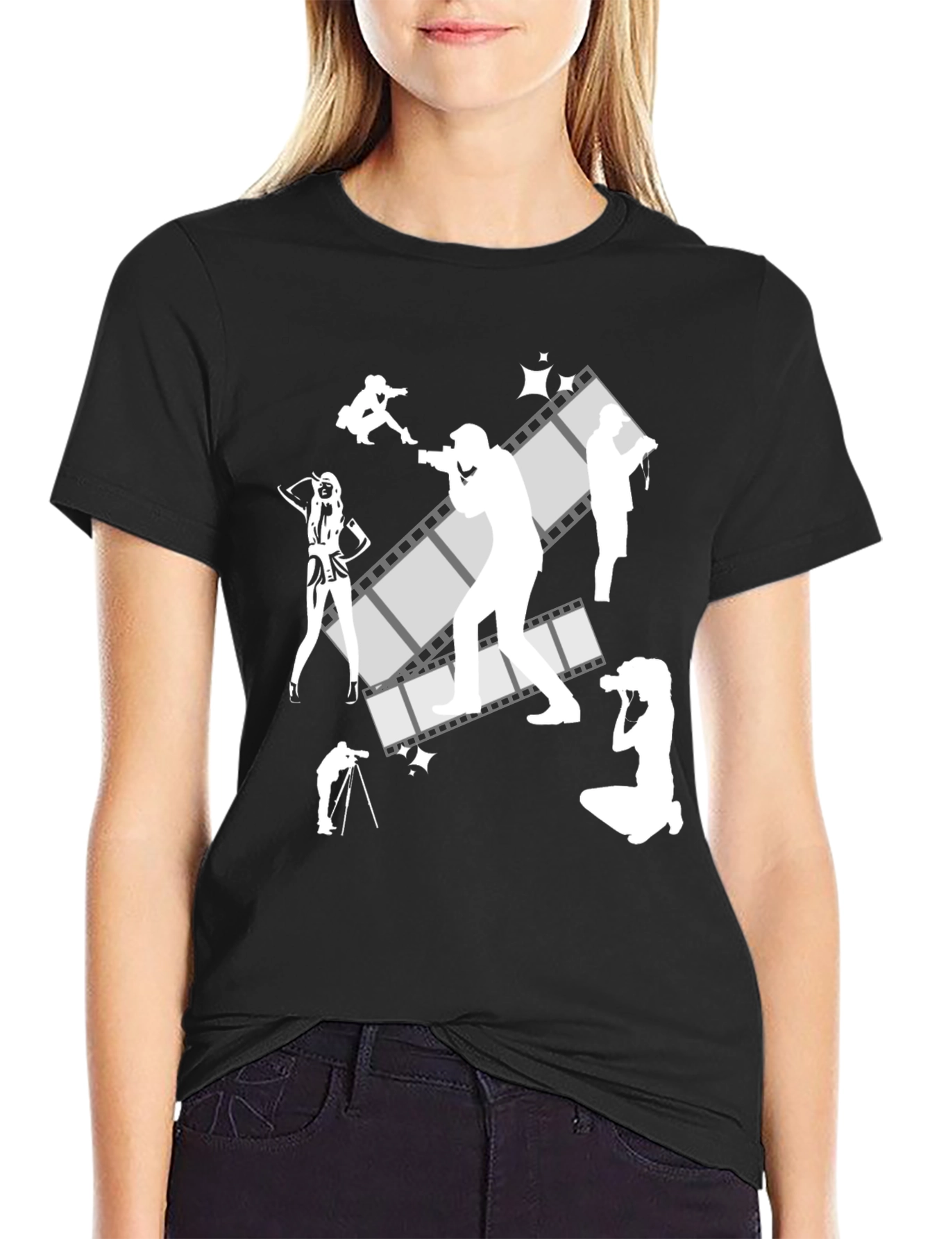 Photographer Film Reel Graphic Tee - Black