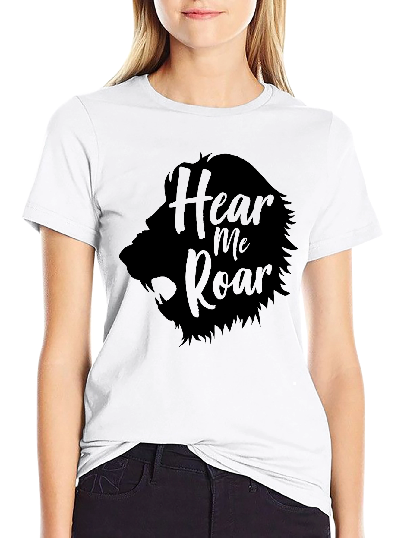 Hear Me Roar Black Graphic Tee