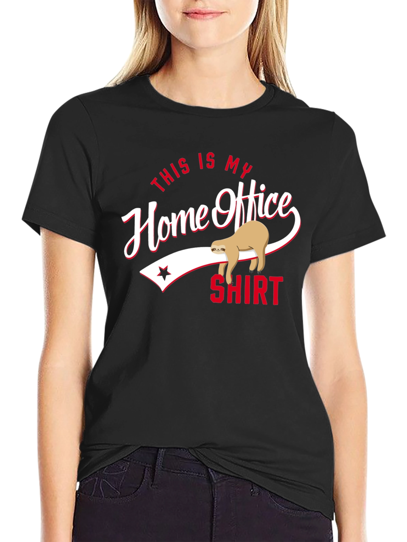 Home Office Sloth T-Shirt - Funny Quarantine Tee