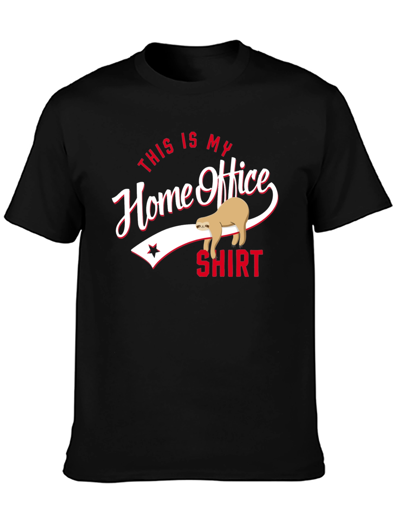 Home Office Sloth T-Shirt - Funny Quarantine Tee