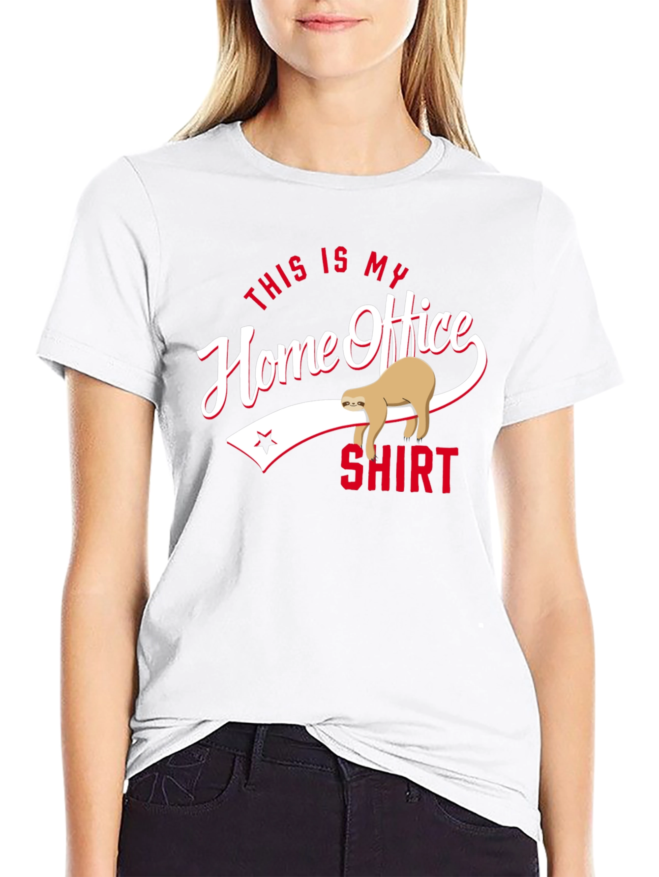 Home Office Sloth T-Shirt - Funny Quarantine Tee