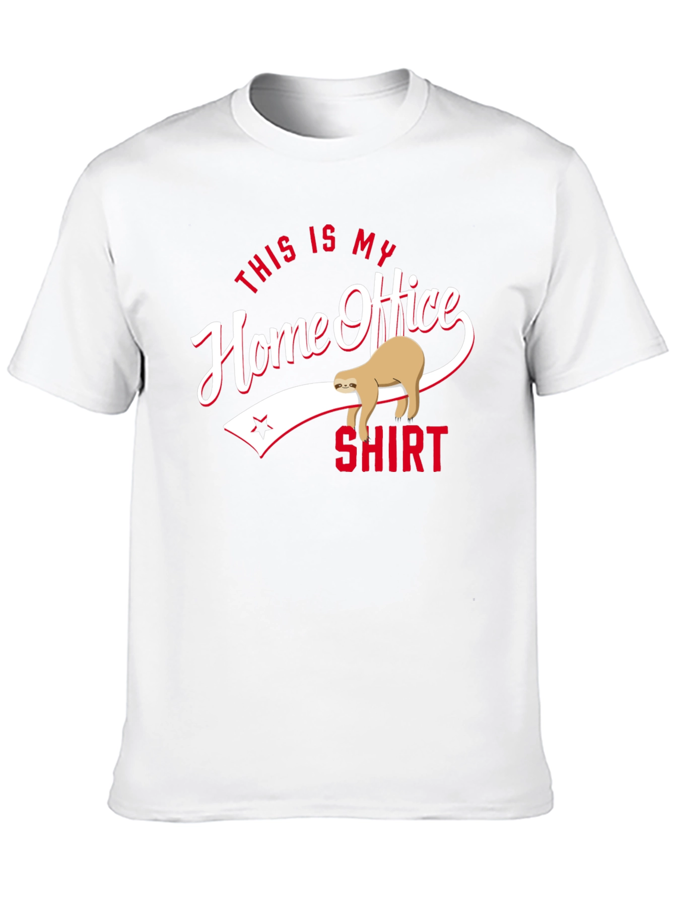 Home Office Sloth T-Shirt - Funny Quarantine Tee