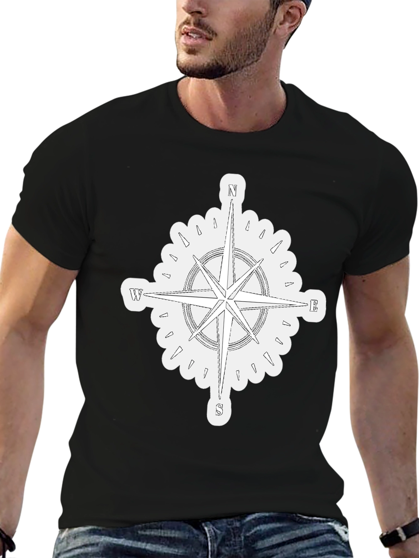 Compass Graphic T-Shirt - Mens Black Tee