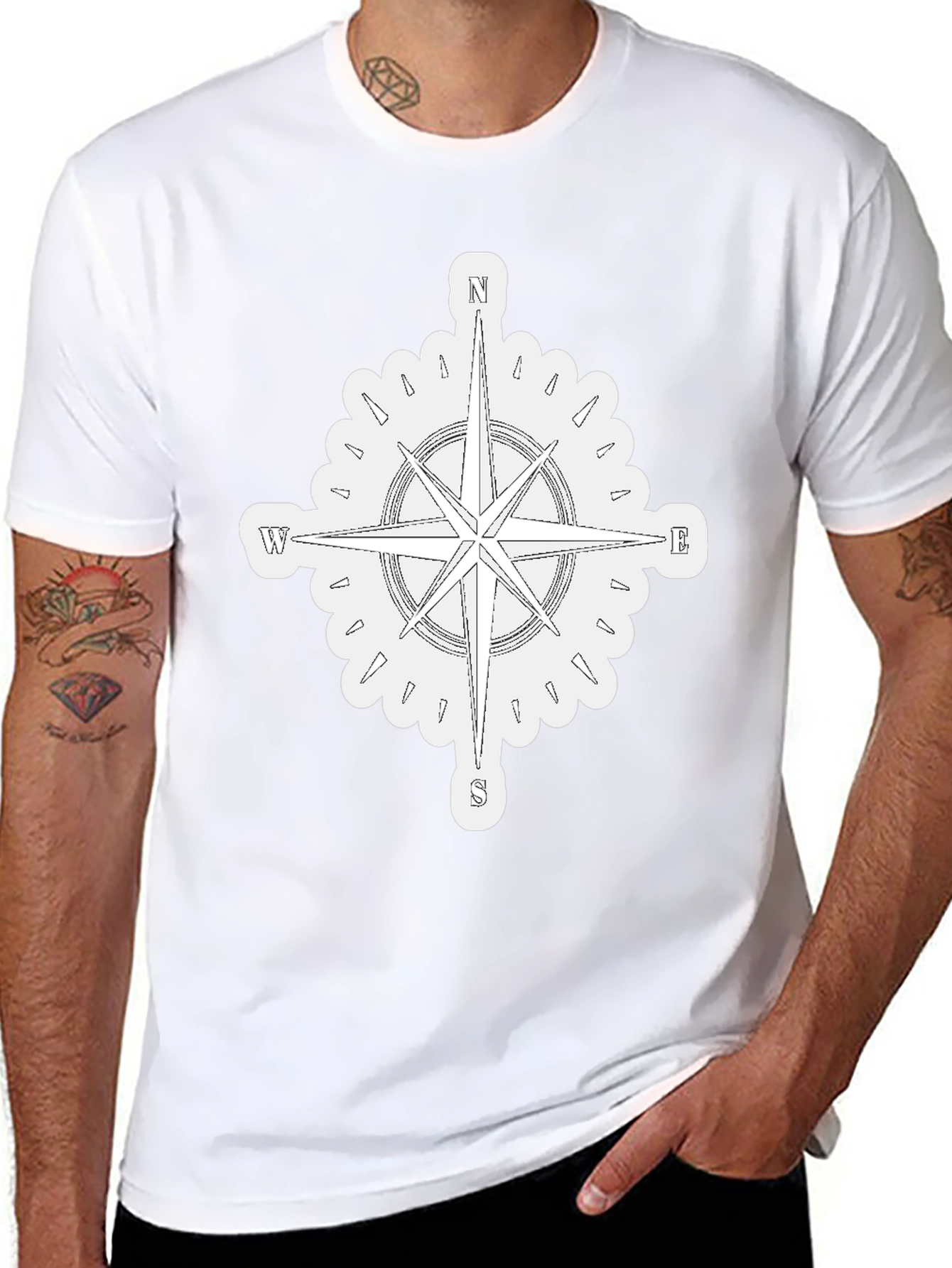 Compass Graphic T-Shirt - Mens Black Tee