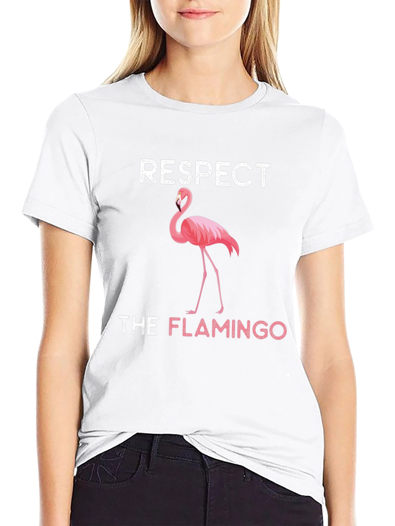 Respect the Flamingo T-Shirt - Quirky Graphic Tee