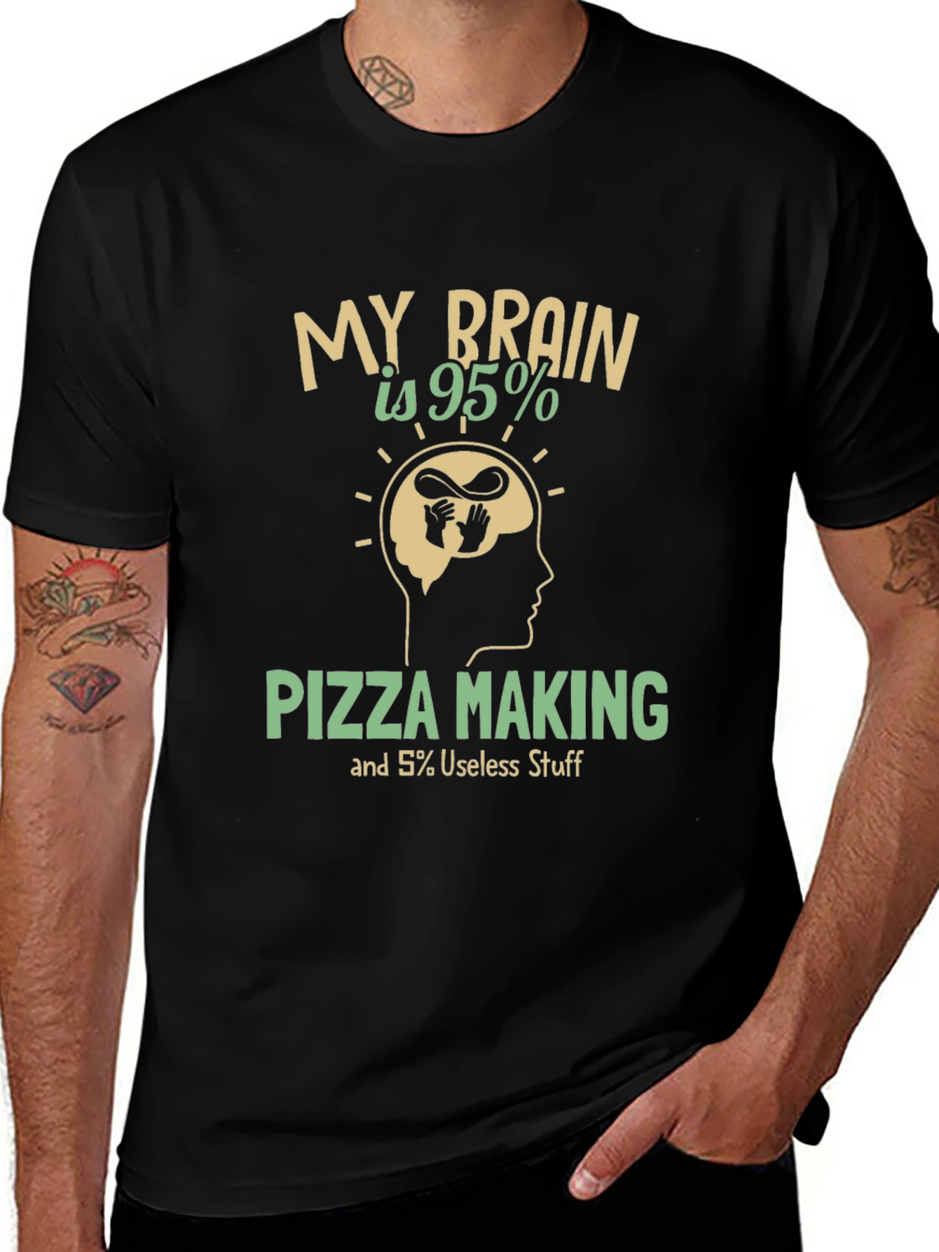 Pizza Lover T-Shirt - My Brain is 95% Pizza