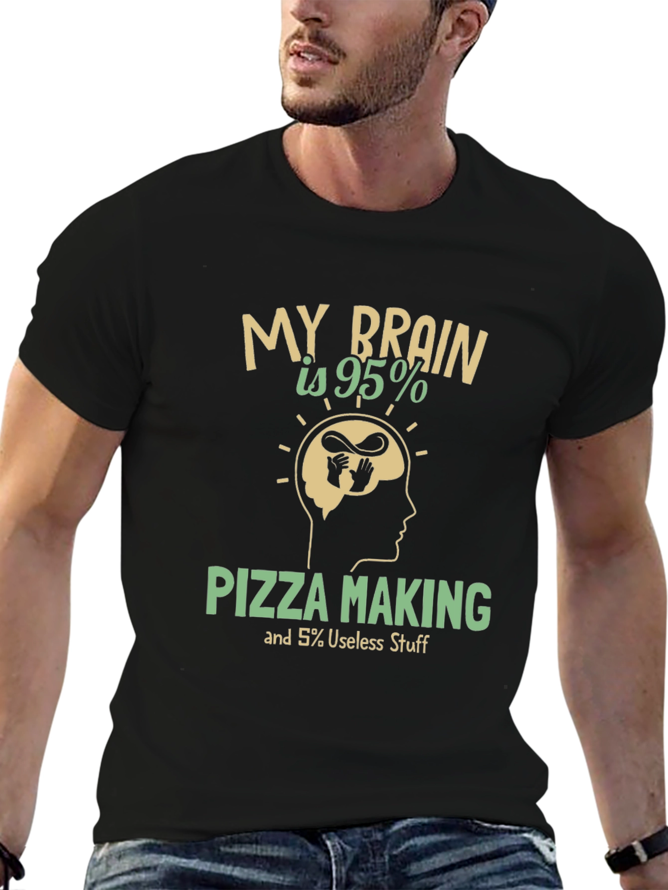 Pizza Lover T-Shirt - My Brain is 95% Pizza