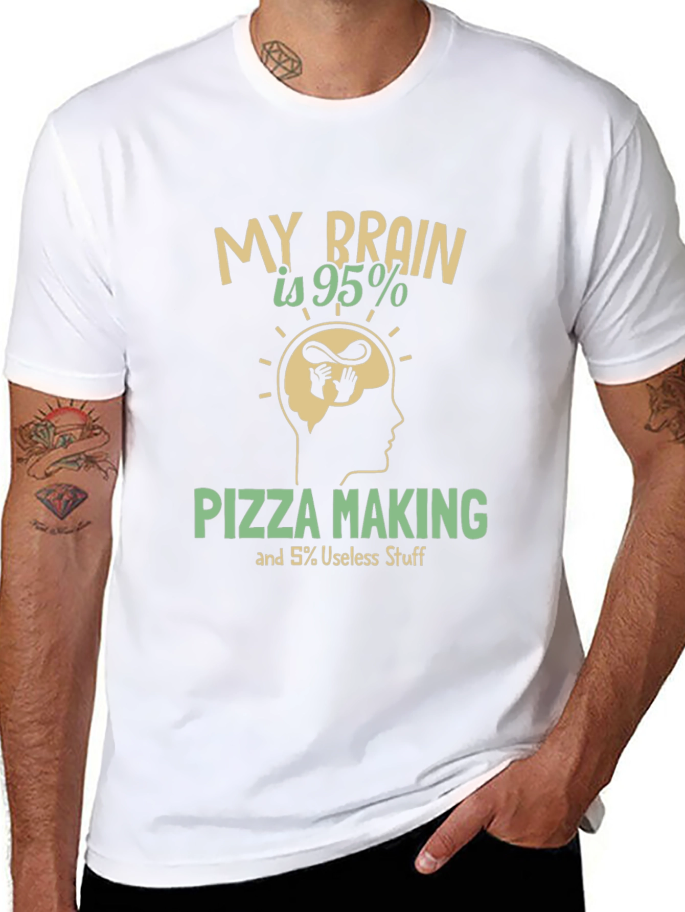 Pizza Lover T-Shirt - My Brain is 95% Pizza
