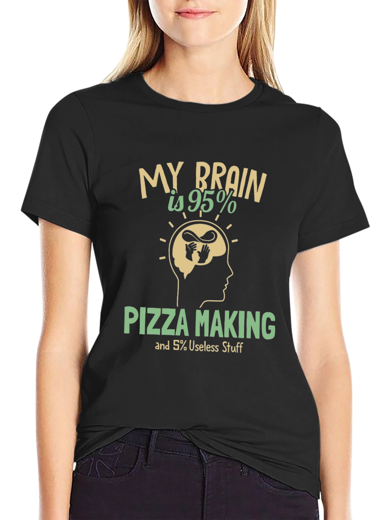 Pizza Lover T-Shirt - My Brain is 95% Pizza