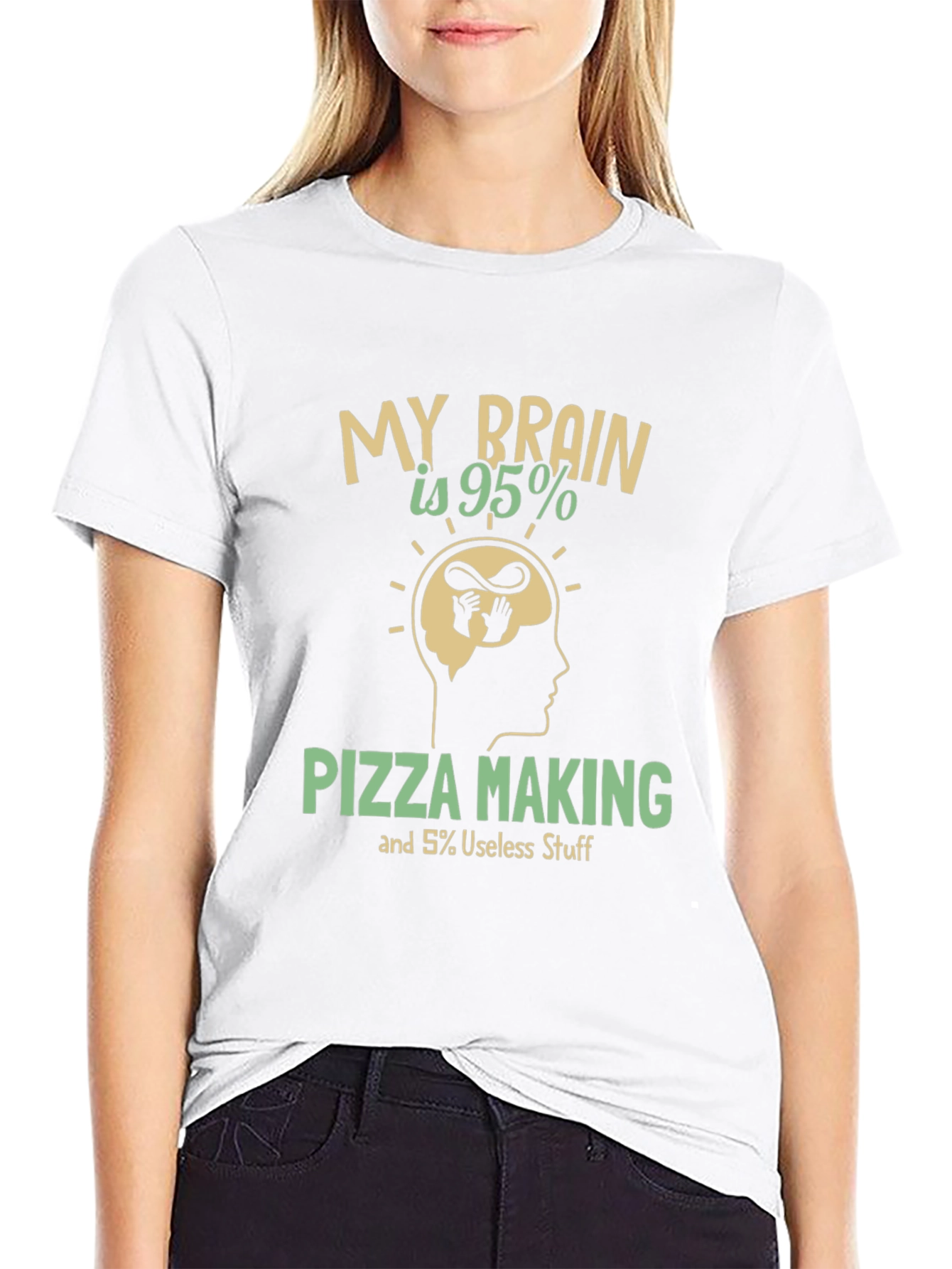 Pizza Lover T-Shirt - My Brain is 95% Pizza