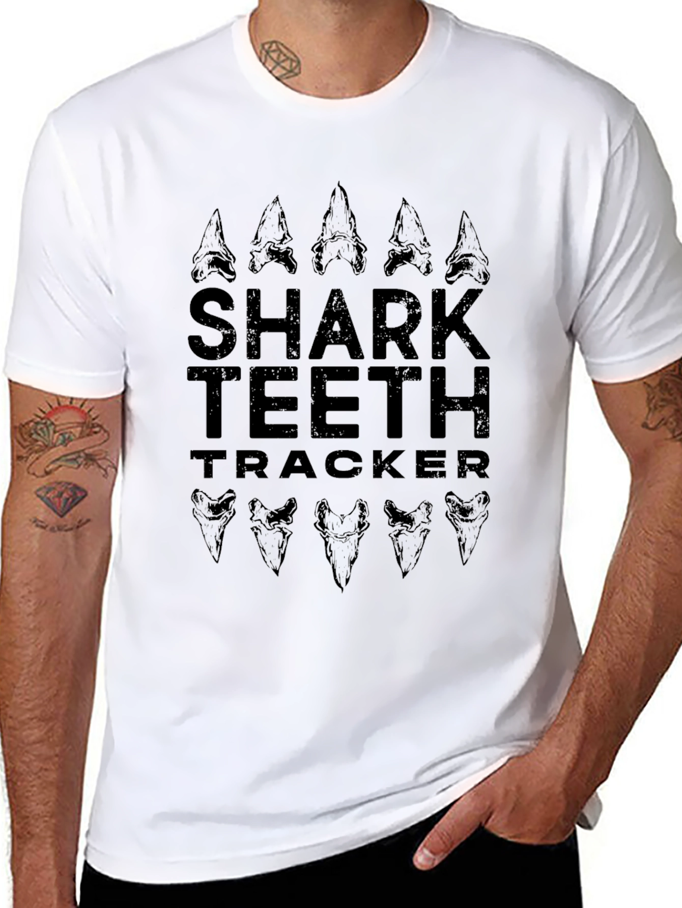 Shark Teeth Tracker Graphic T-Shirt