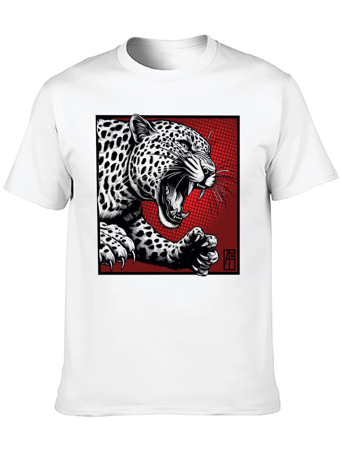 Leopard Graphic T-Shirt - Bold Black Tee