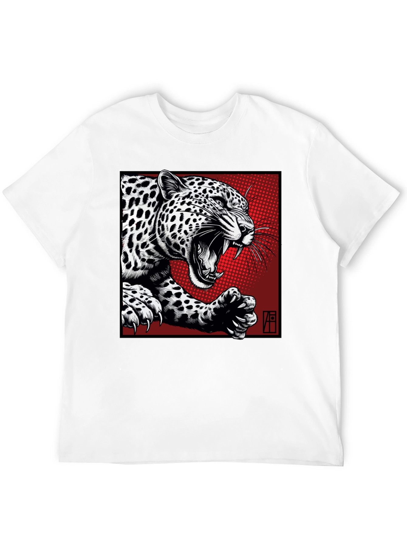 Leopard Graphic T-Shirt - Bold Black Tee