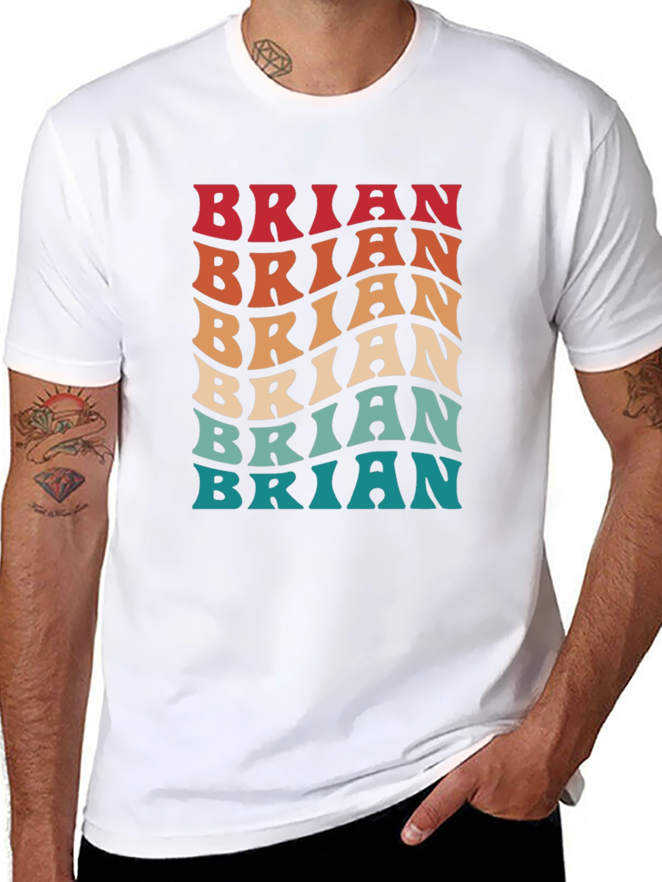 Brian Retro Wave Text T-Shirt