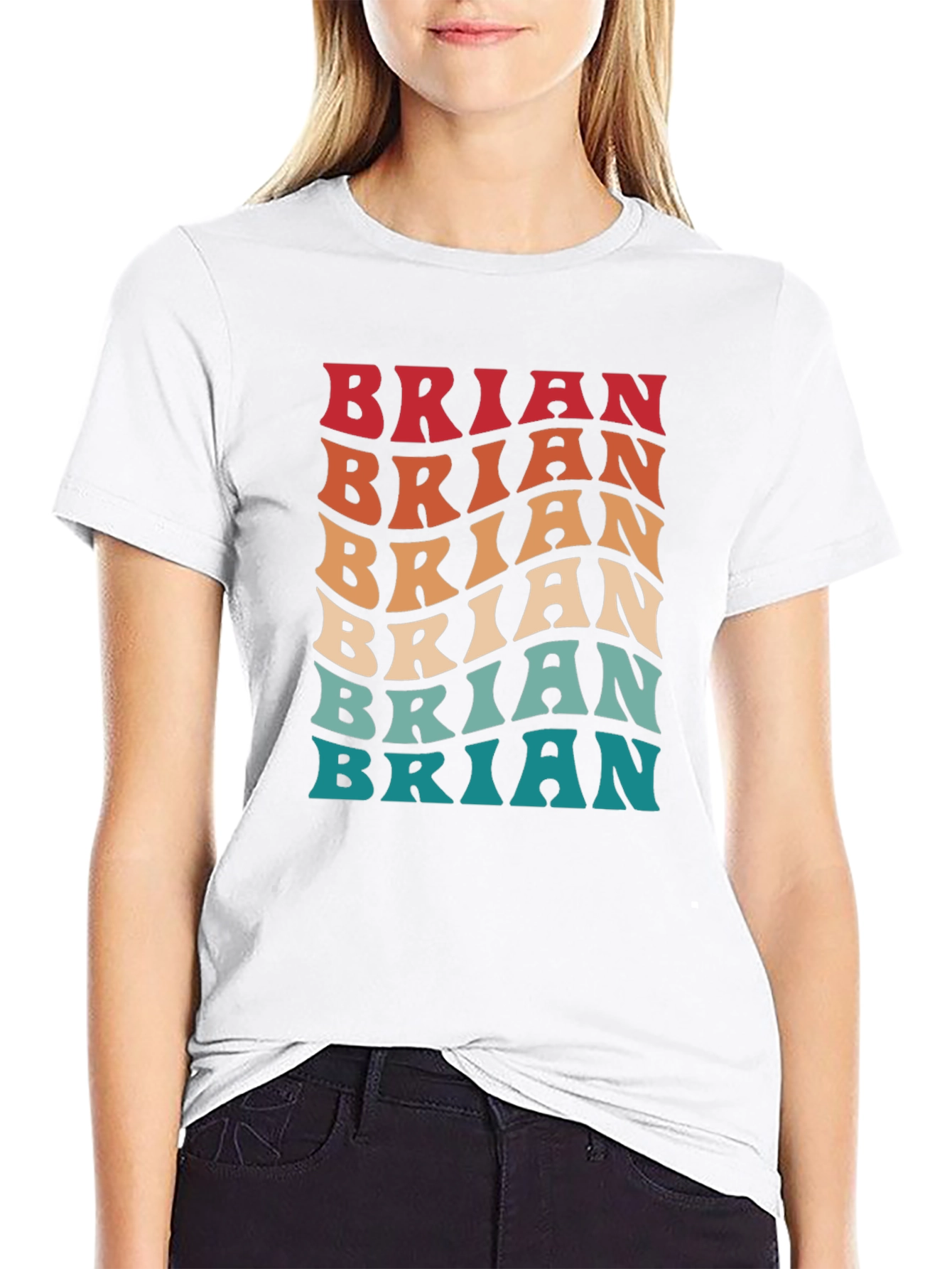 Brian Retro Wave Text T-Shirt