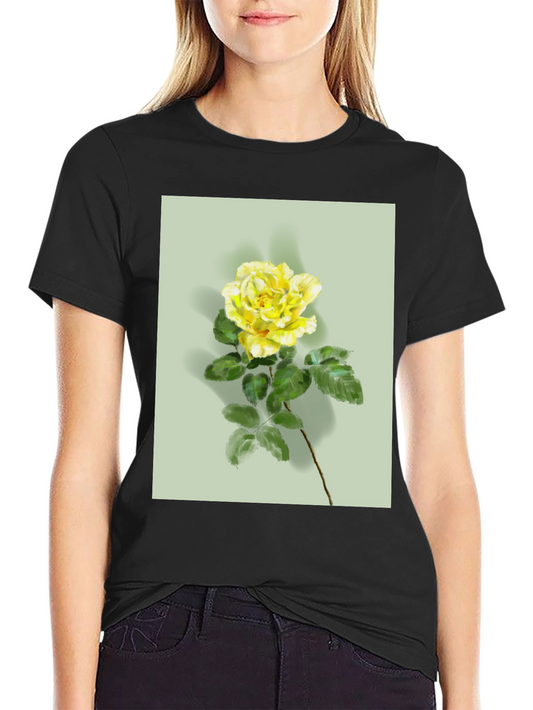 Floral T-Shirt: Yellow Rose