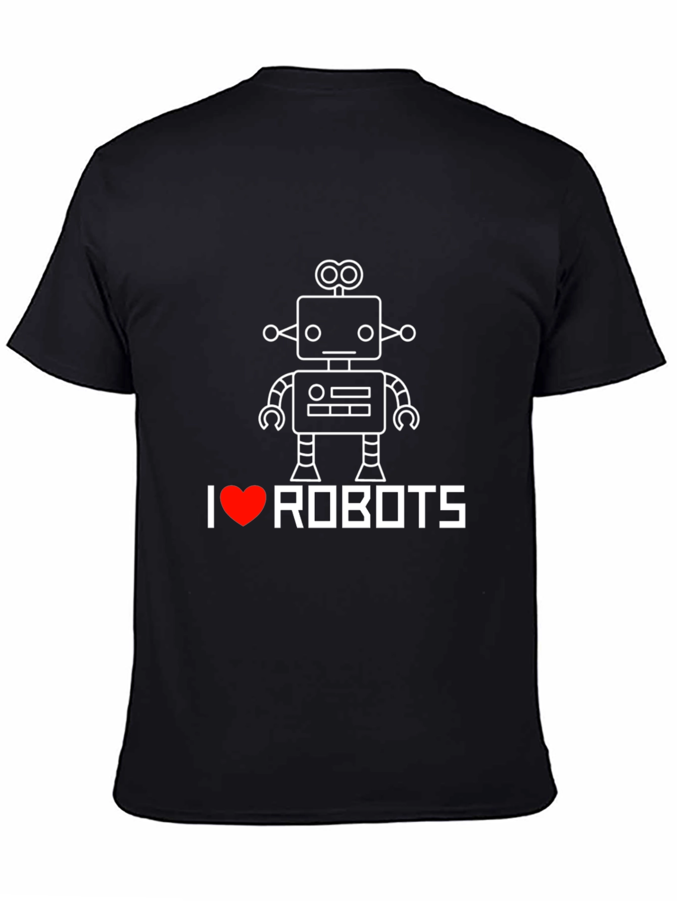 I Heart Robots Graphic Tee - Black Cotton