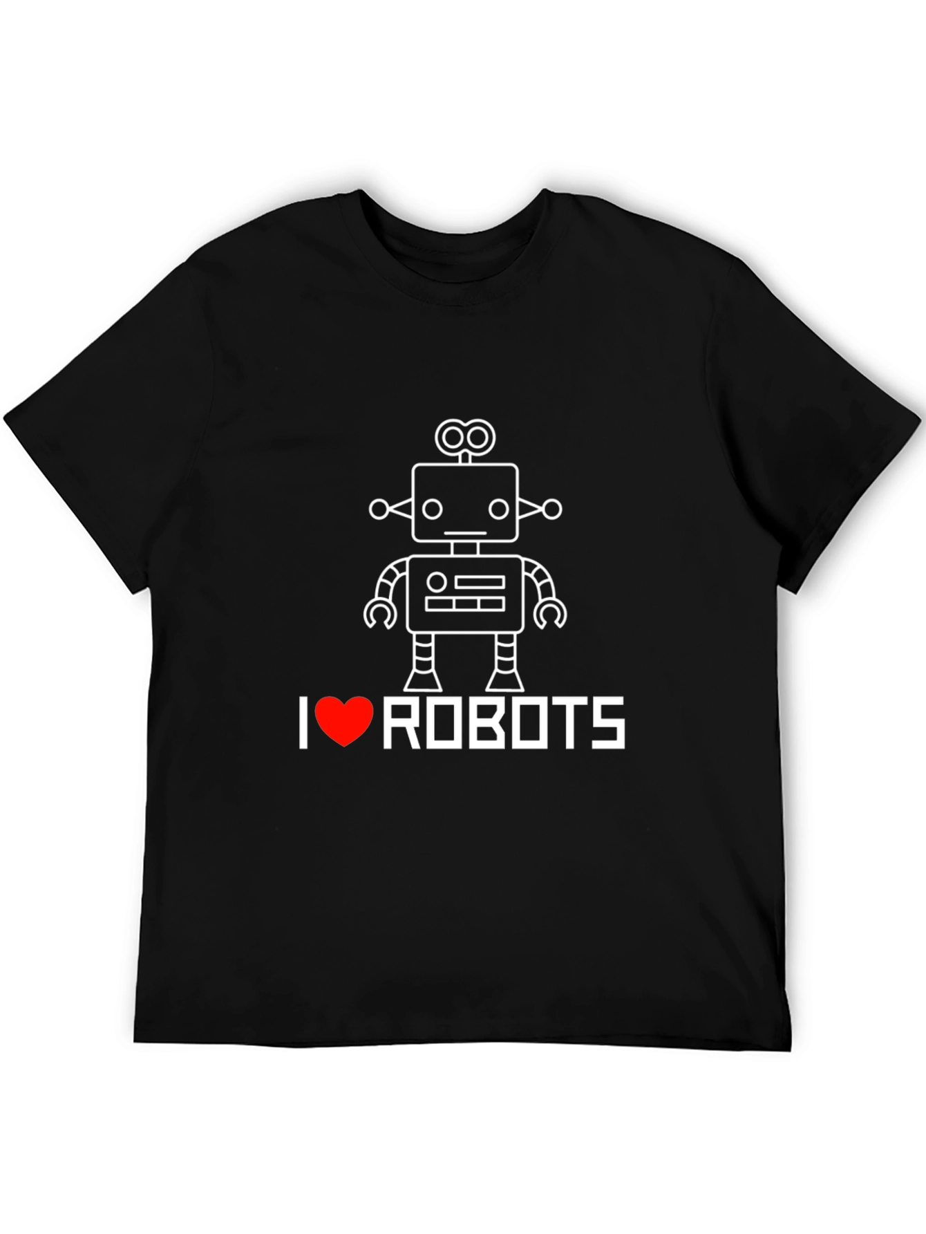 I Heart Robots Graphic Tee - Black Cotton