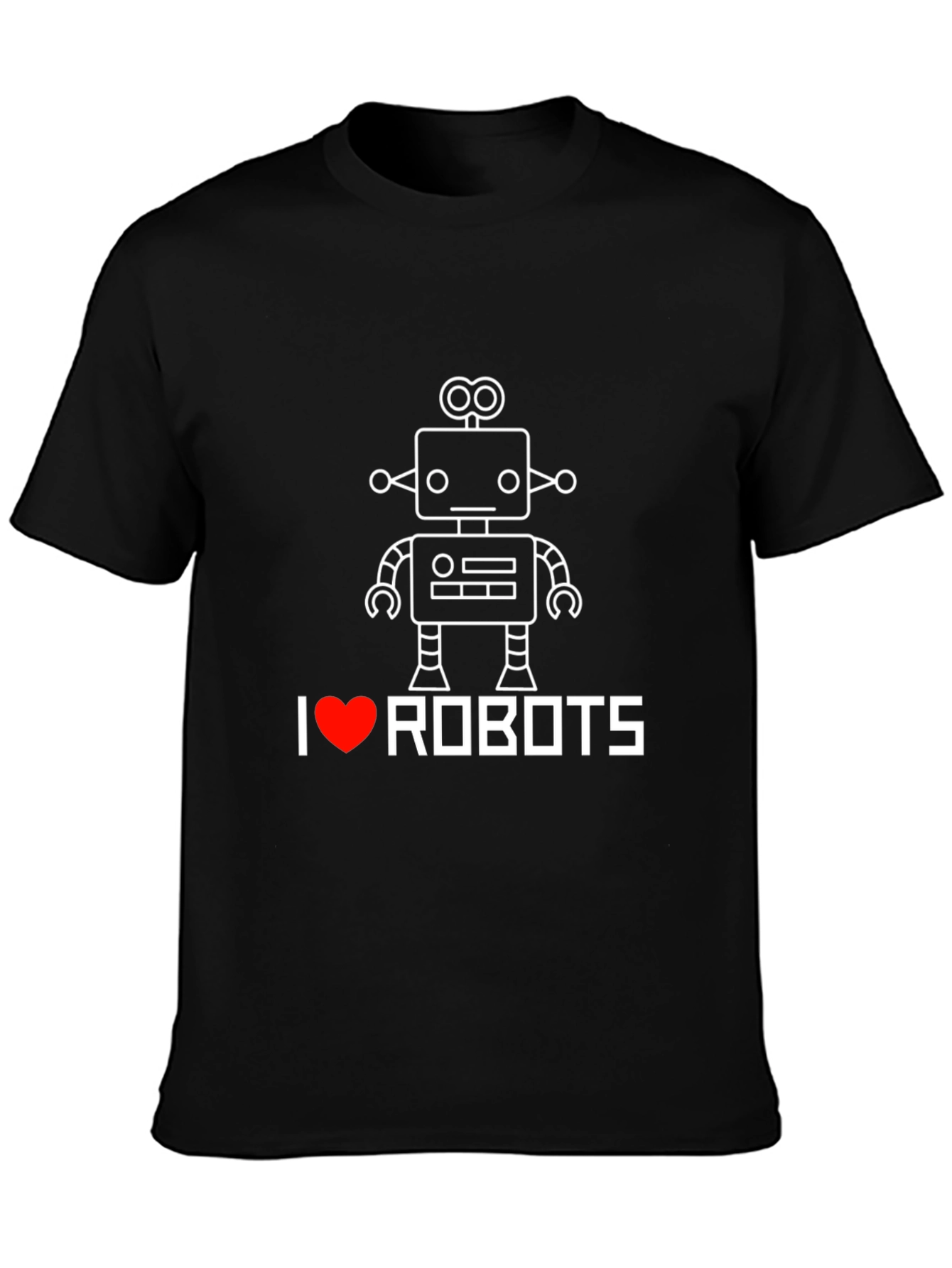 I Heart Robots Graphic Tee - Black Cotton