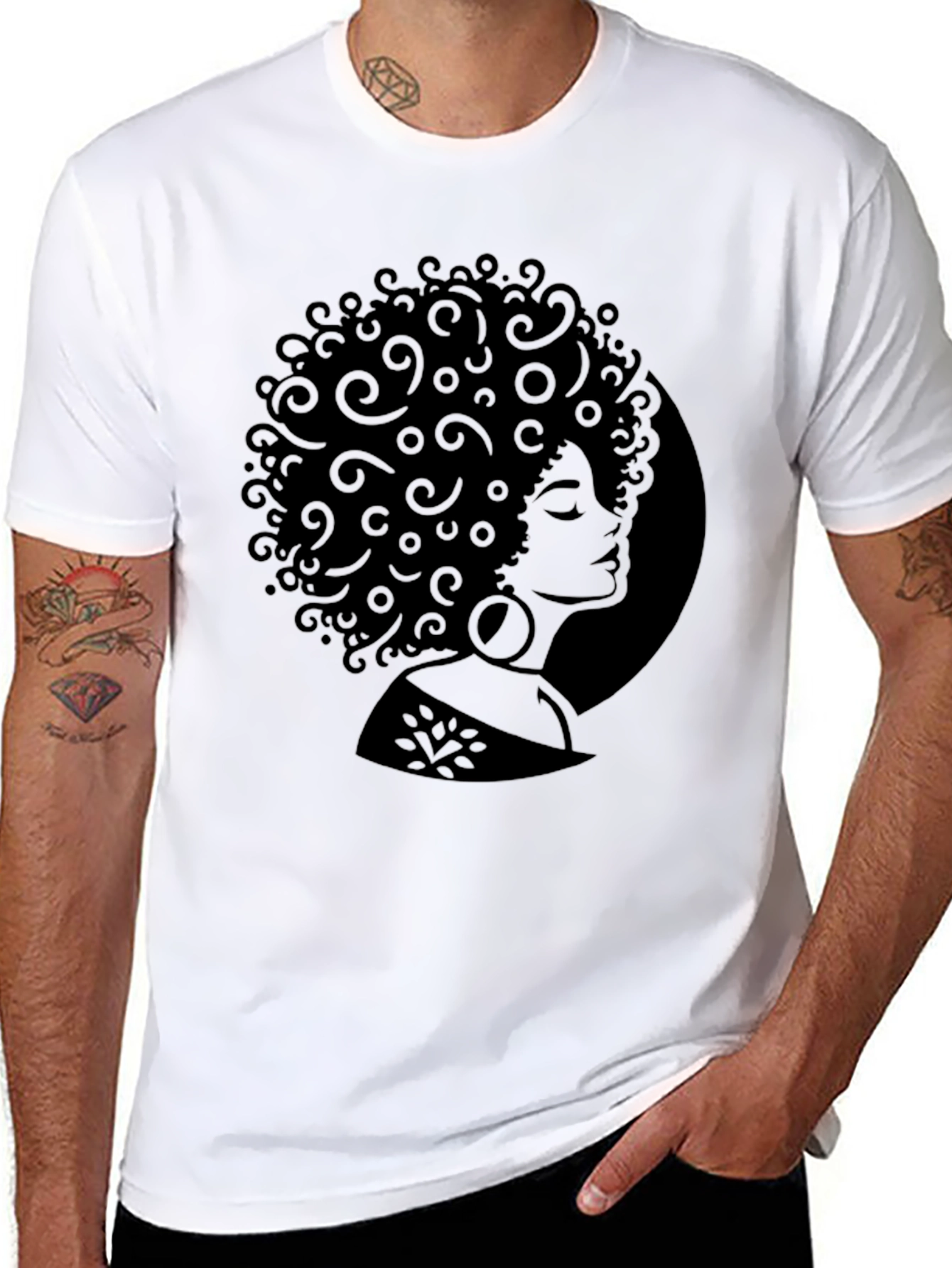Black Afro Woman Silhouette T-Shirt