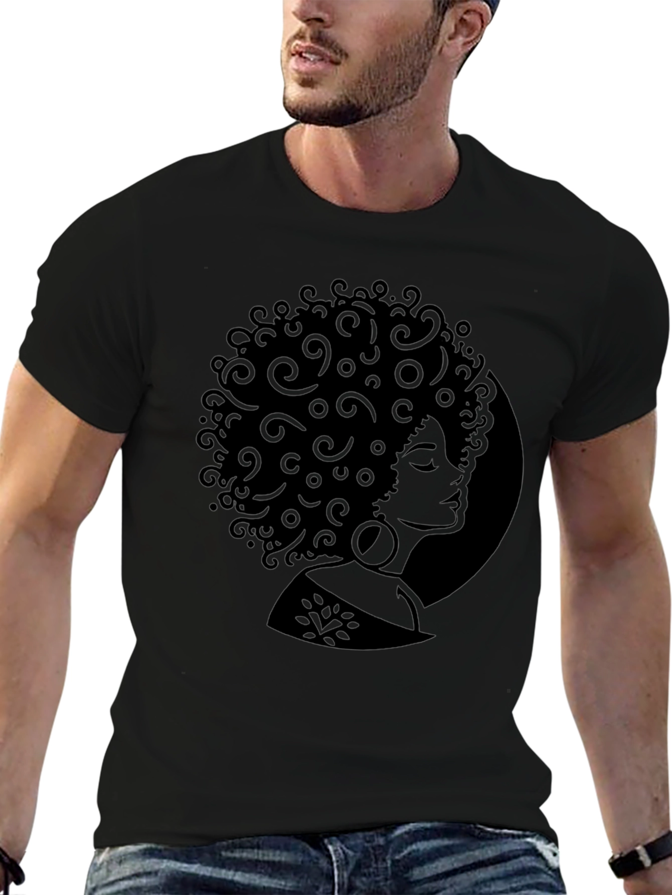 Black Afro Woman Silhouette T-Shirt