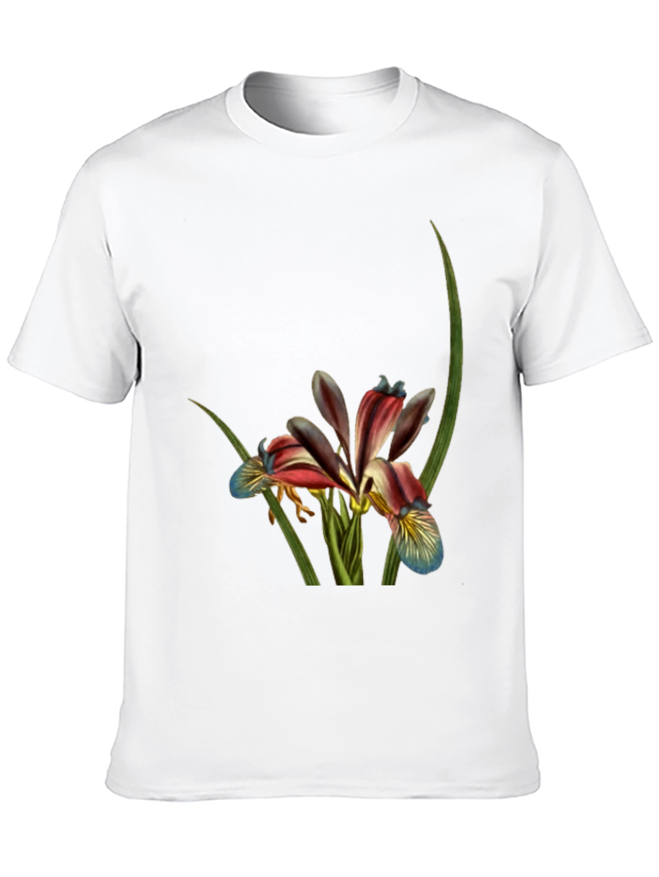 Floral Print Black T-Shirt - Botanical Art Tee