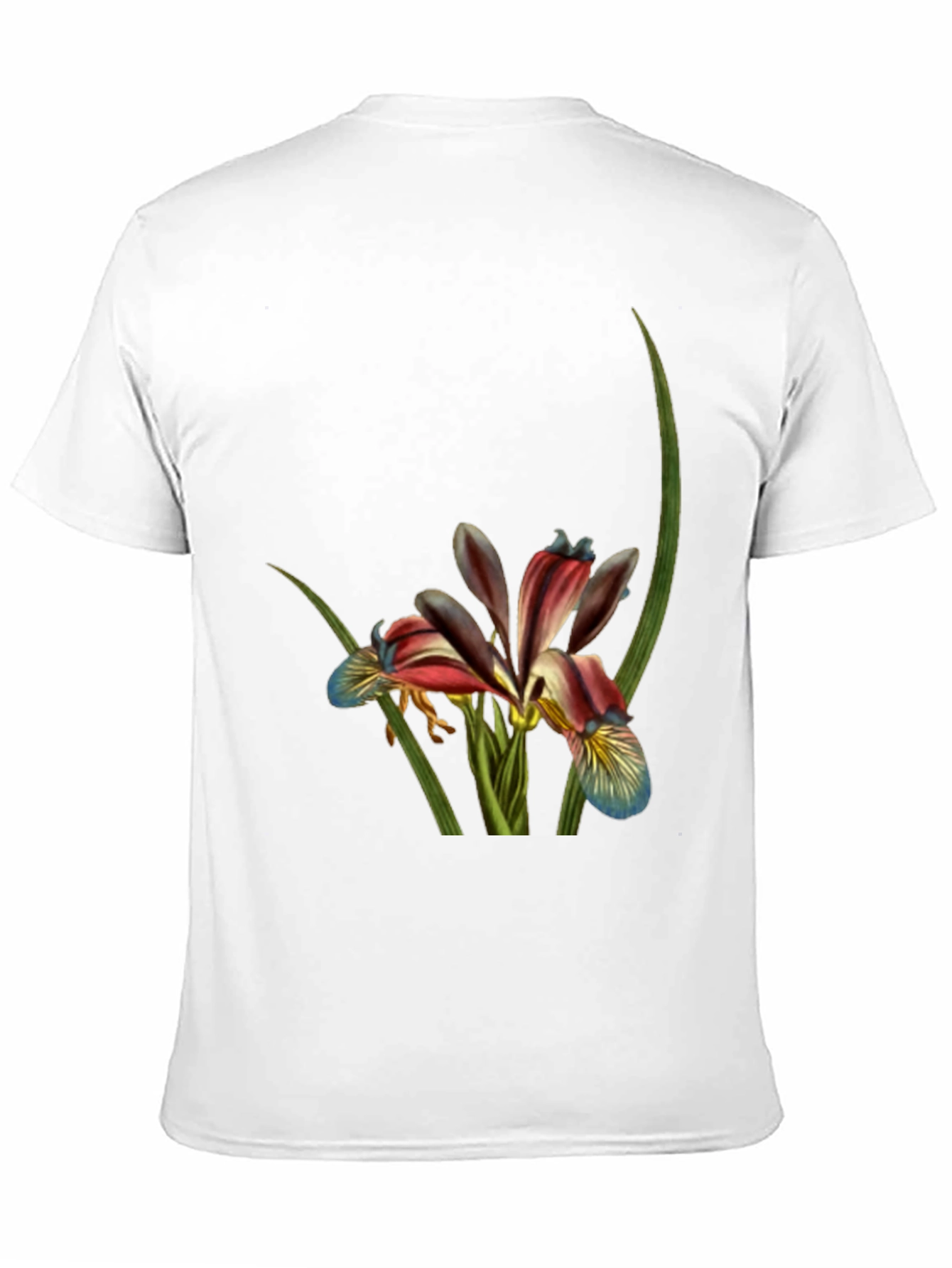 Floral Print Black T-Shirt - Botanical Art Tee