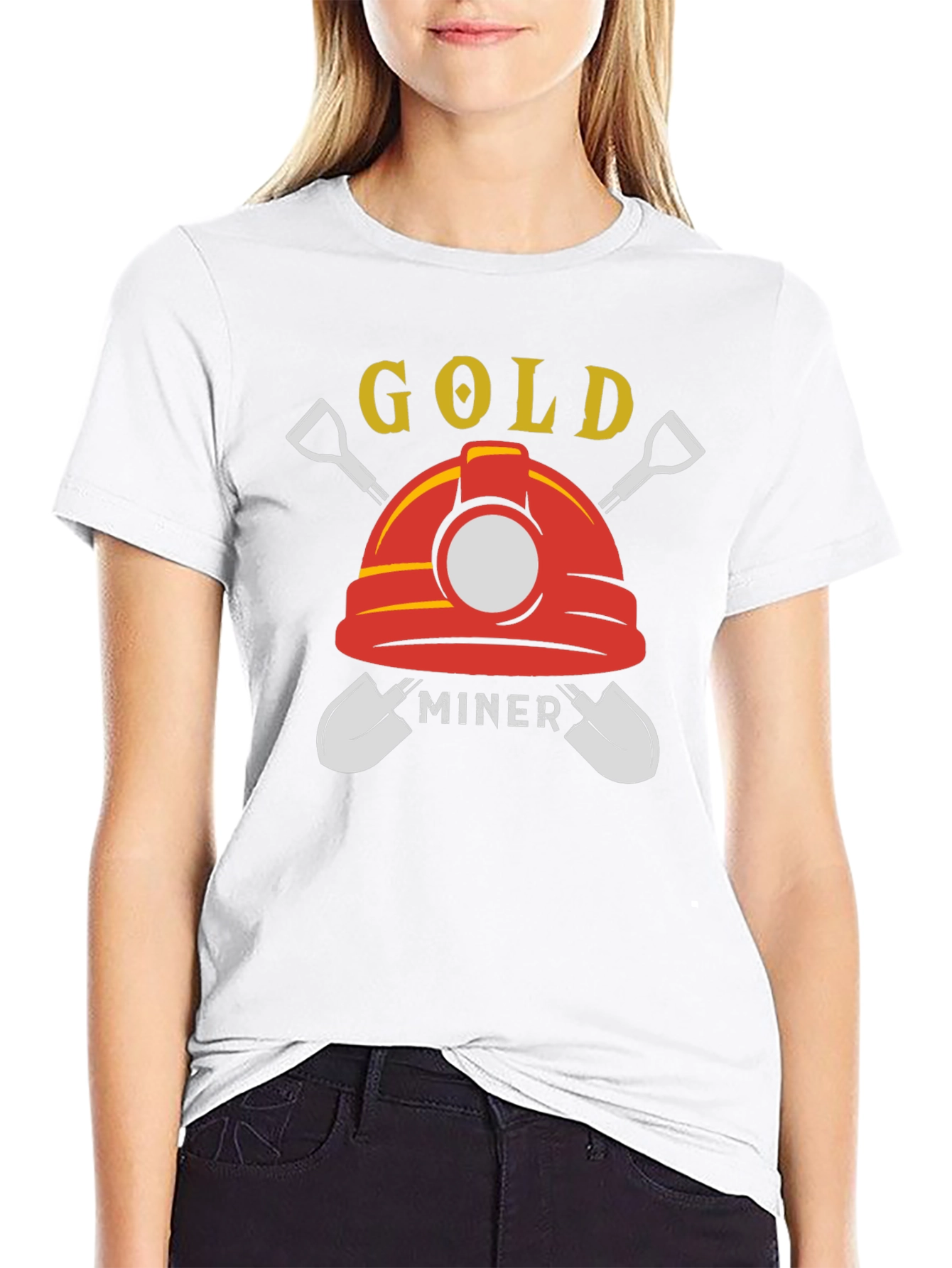 Gold Miner Graphic T-Shirt - Black Crew Neck Tee