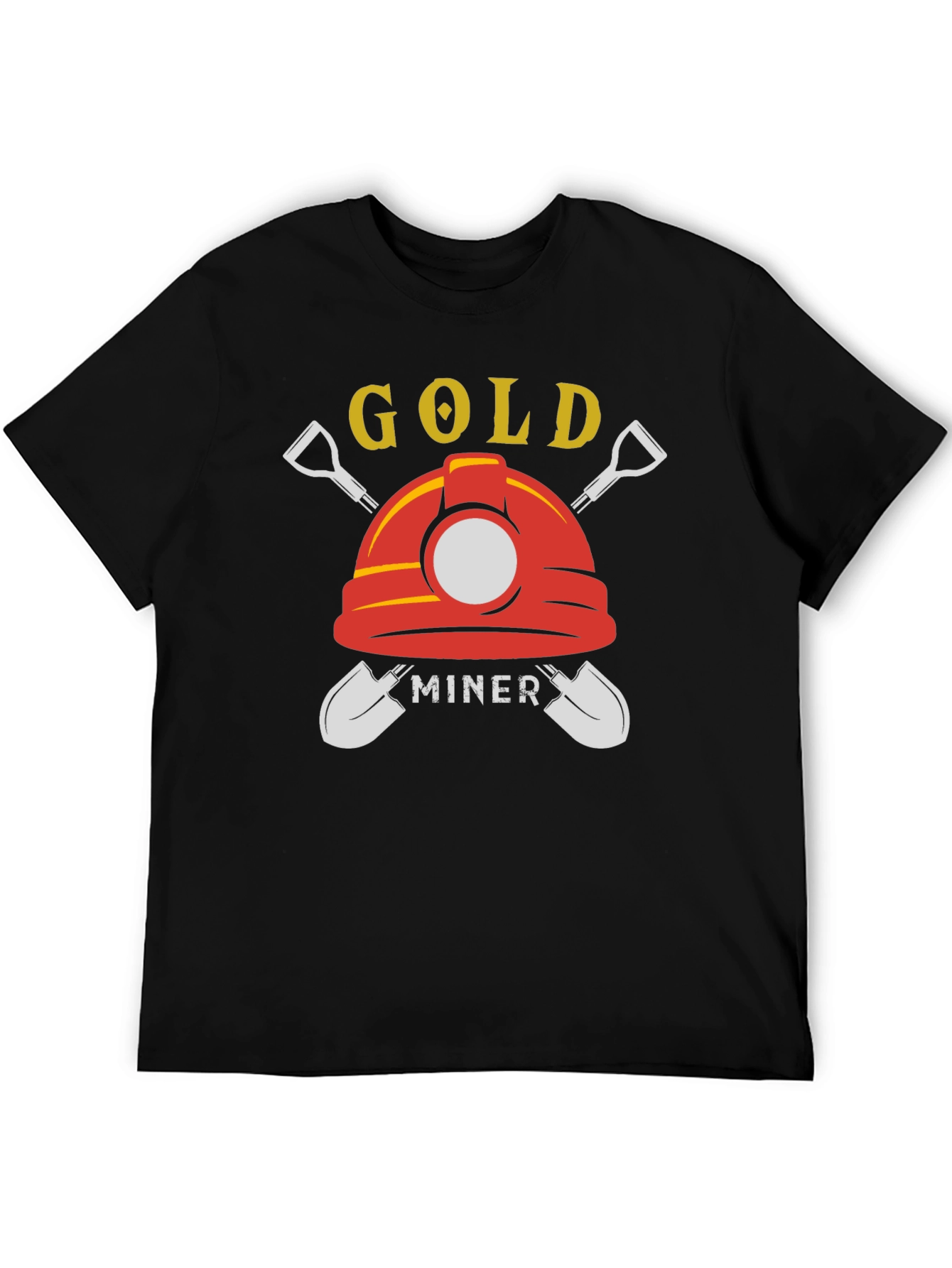 Gold Miner Graphic T-Shirt - Black Crew Neck Tee