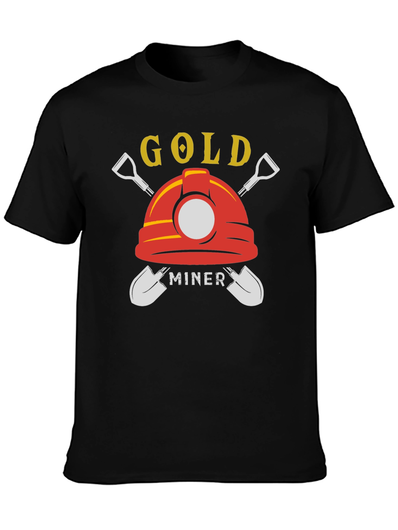 Gold Miner Graphic T-Shirt - Black Crew Neck Tee