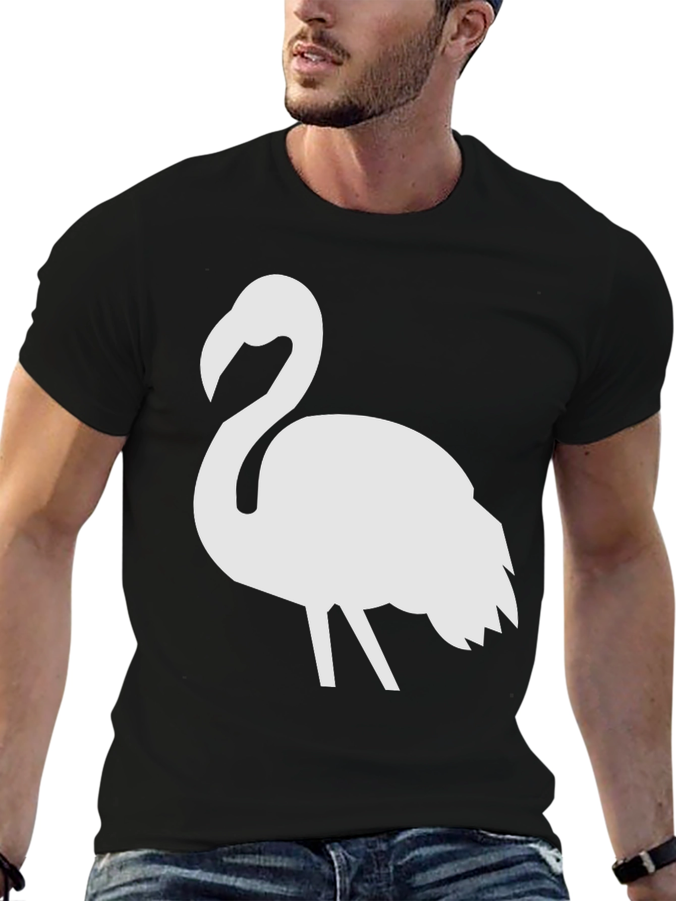 Flamingo Graphic Tee - Mens Black T-Shirt