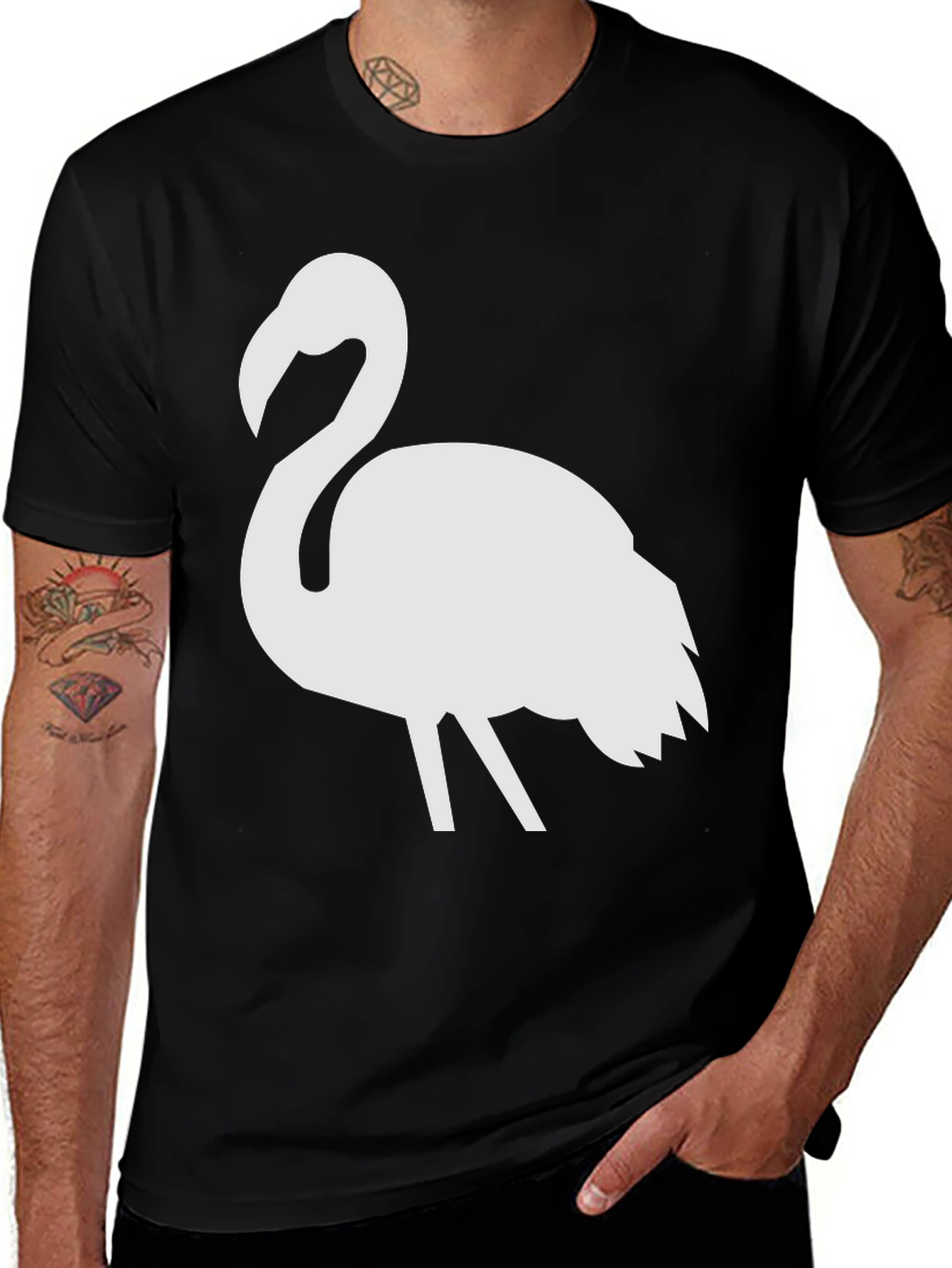 Flamingo Graphic Tee - Mens Black T-Shirt