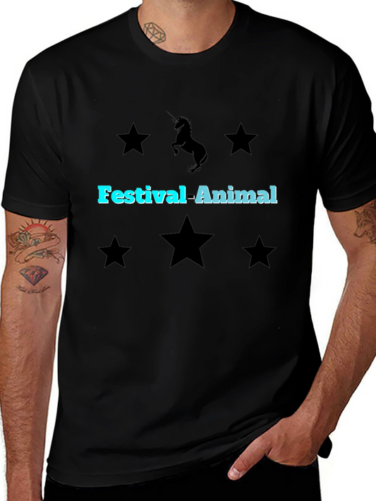 Festival Animal Unicorn Star Graphic T-Shirt