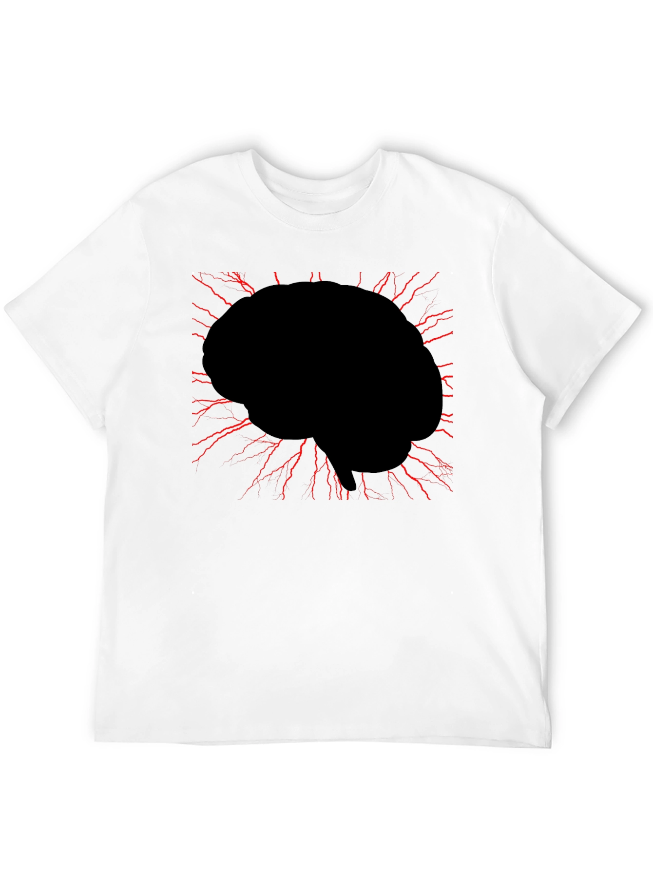 Brain Power Black Tee - Electrifying Mind T-Shirt