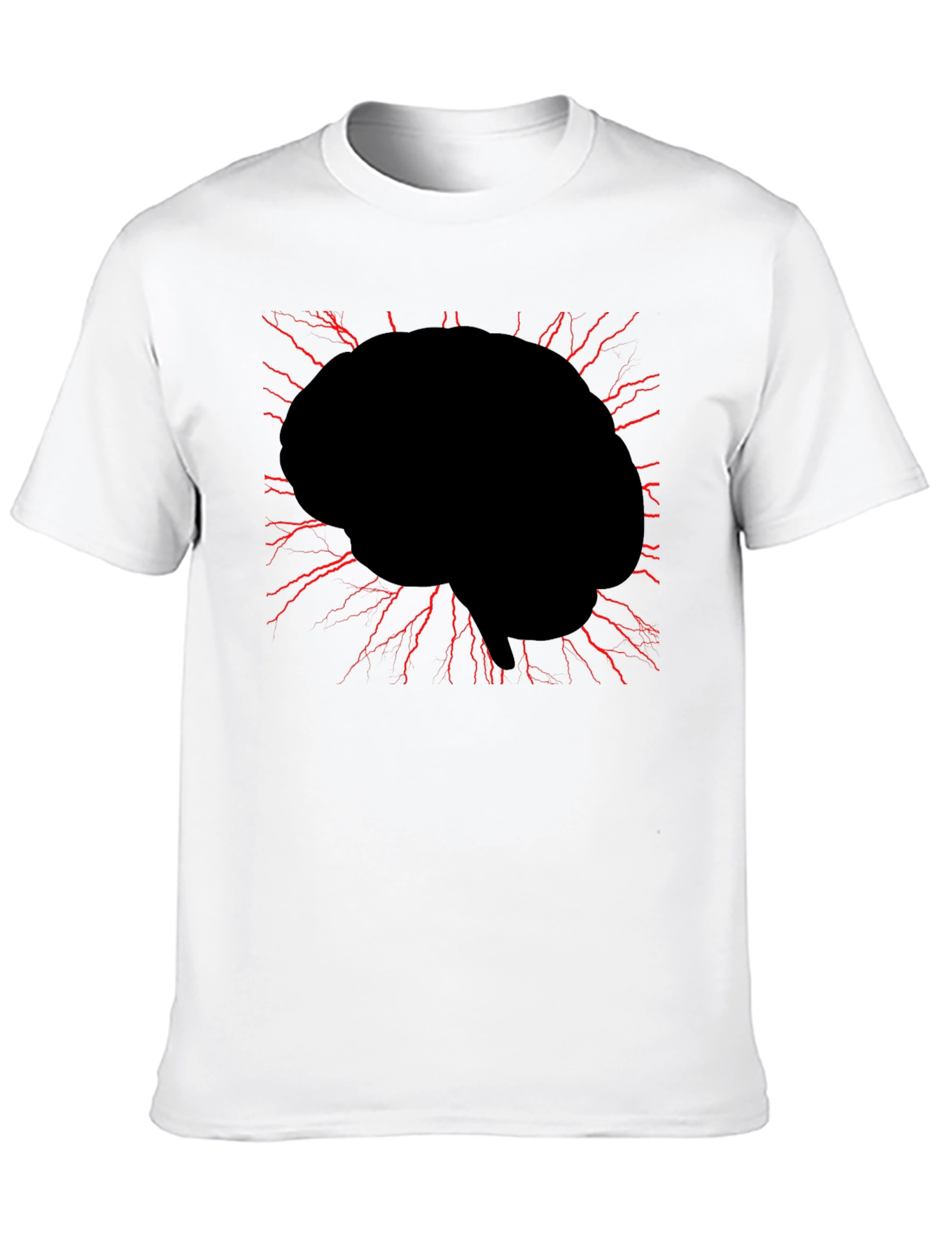 Brain Power Black Tee - Electrifying Mind T-Shirt