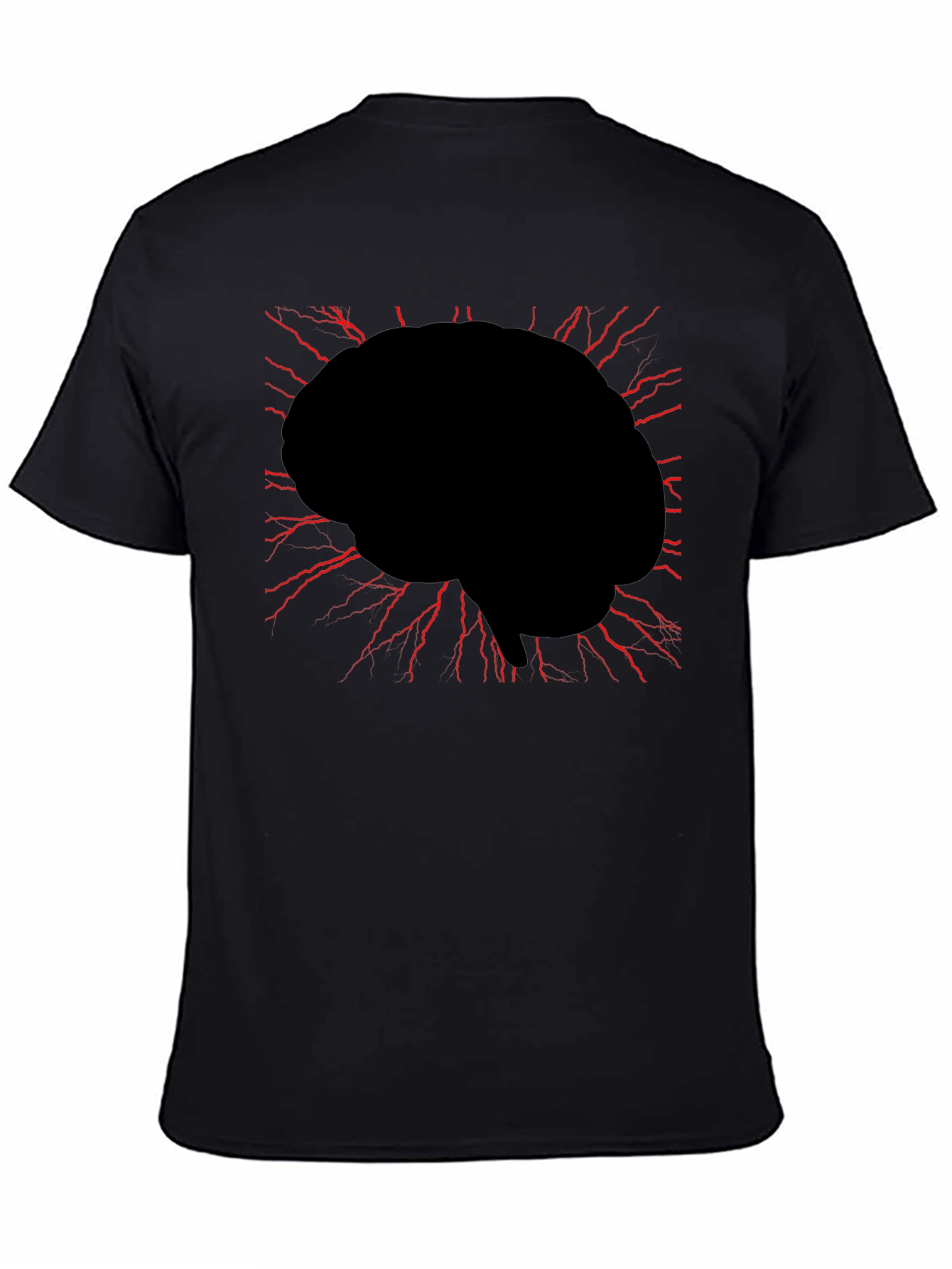 Brain Power Black Tee - Electrifying Mind T-Shirt