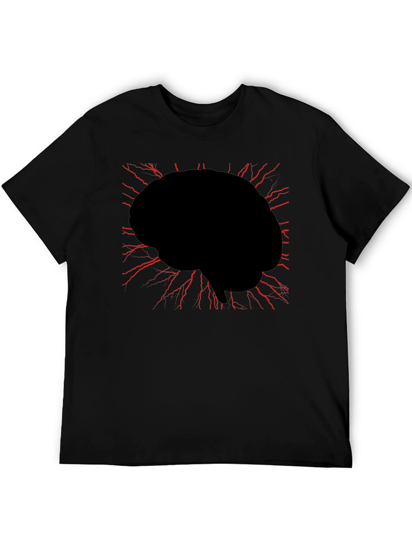 Brain Power Black Tee - Electrifying Mind T-Shirt