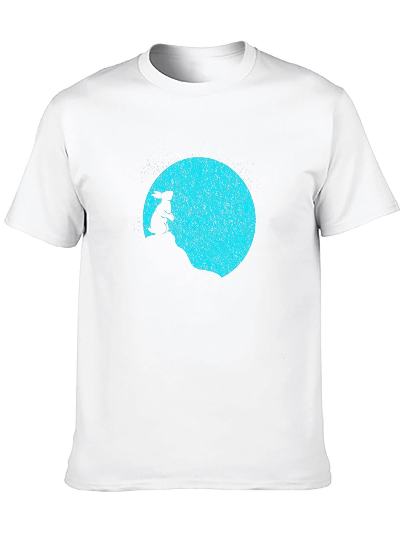 Moon Gazing Rabbit Black T-Shirt