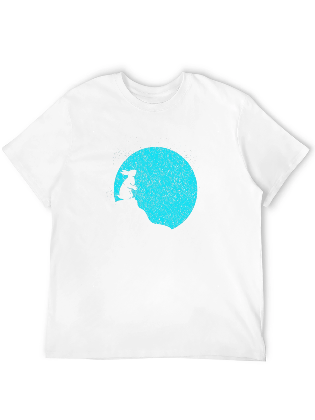 Moon Gazing Rabbit Black T-Shirt