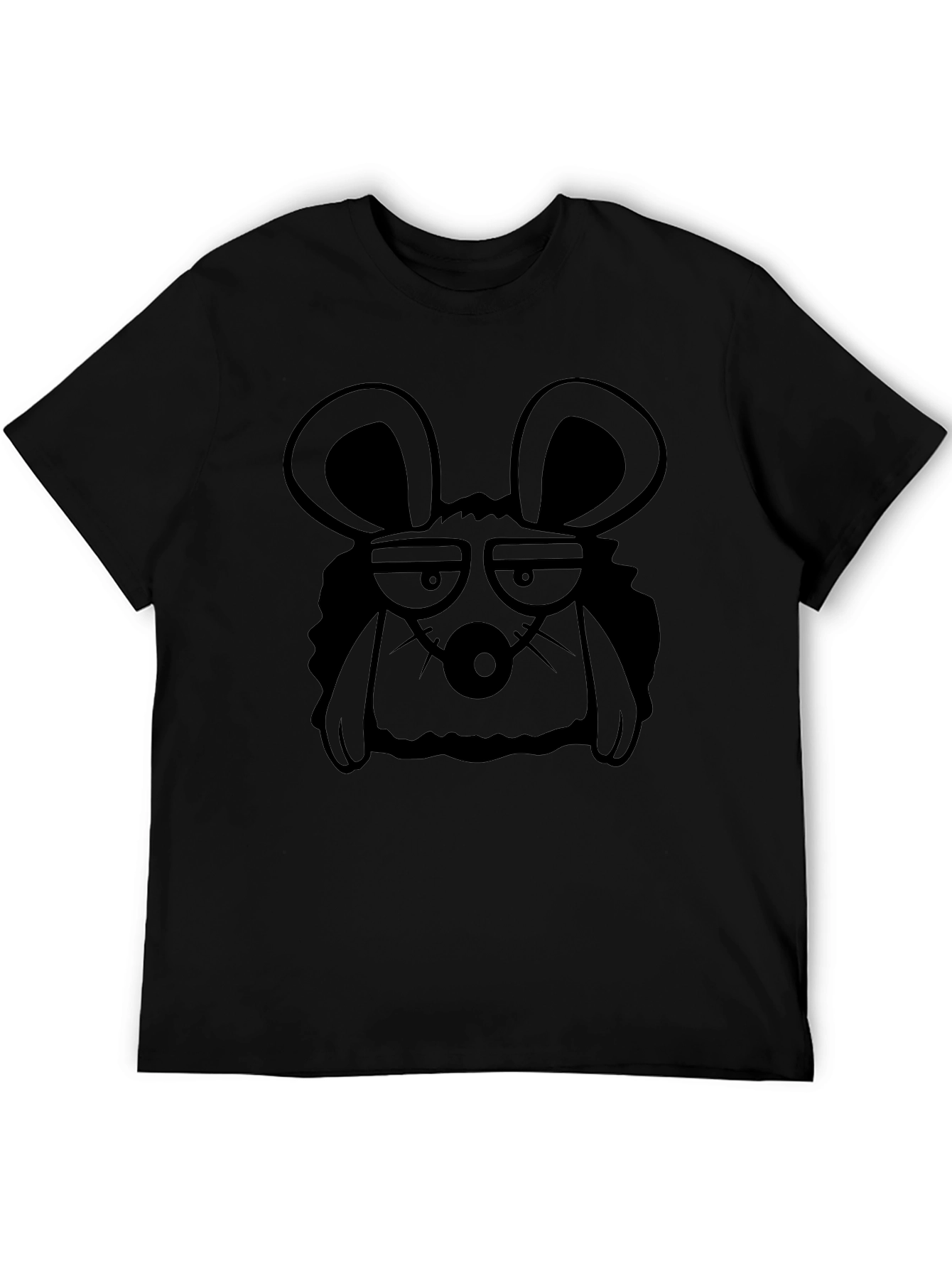 Grumpy Mouse Graphic Tee - Black Cotton T-Shirt