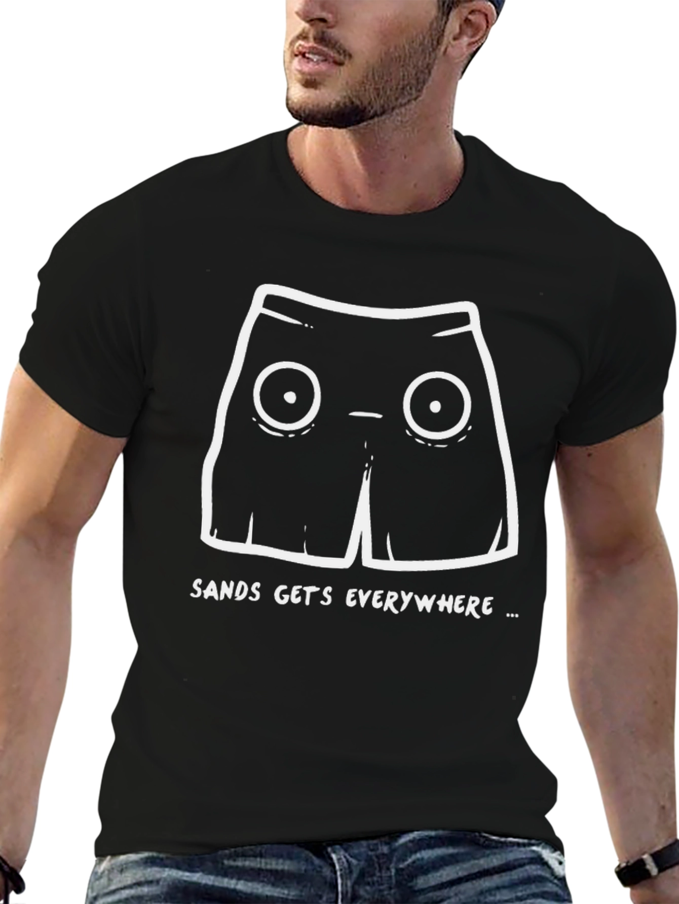 Sands Everywhere Cartoon Shorts Graphic T-Shirt