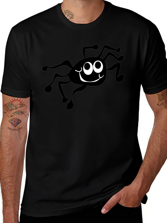Funny Spider Graphic Black T-Shirt