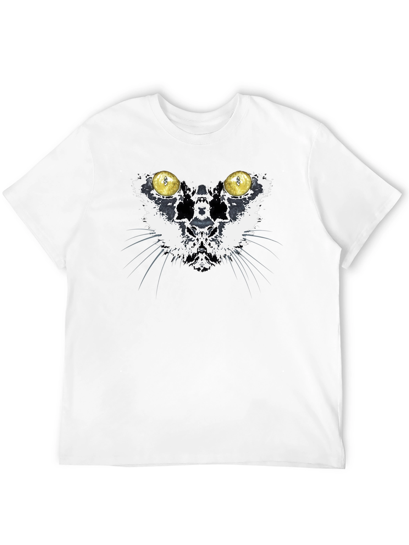 Black Cat Eyes Graphic Print Crewneck T-Shirt