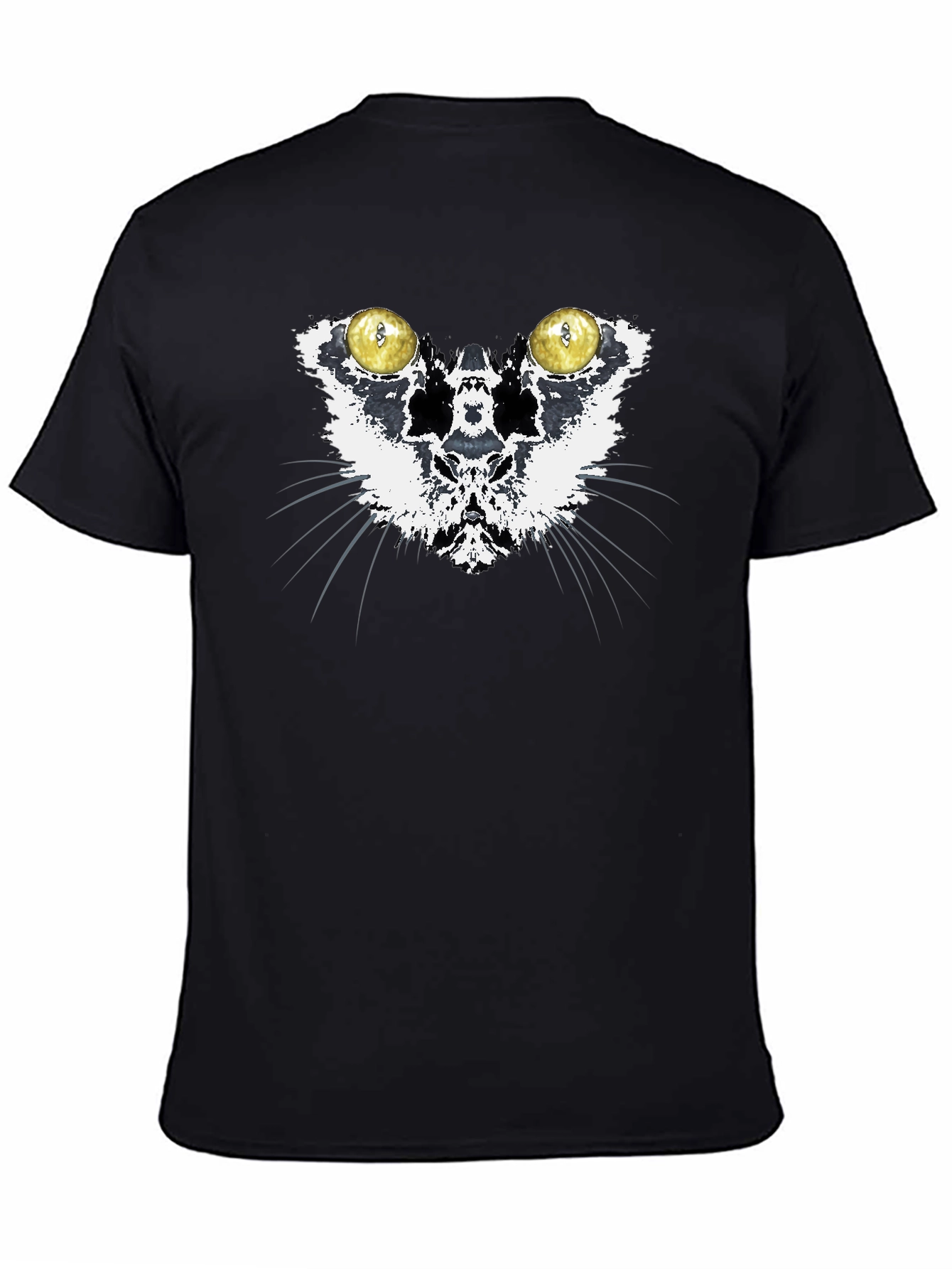 Black Cat Eyes Graphic Print Crewneck T-Shirt