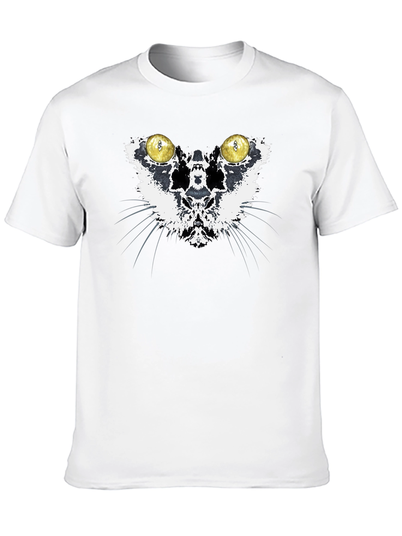 Black Cat Eyes Graphic Print Crewneck T-Shirt