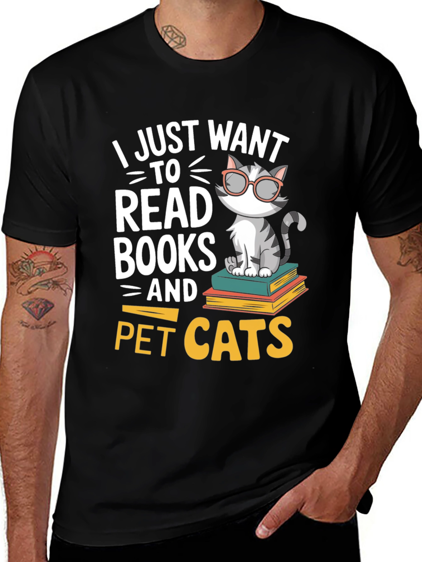 Cat Lover Reading Book T-Shirt