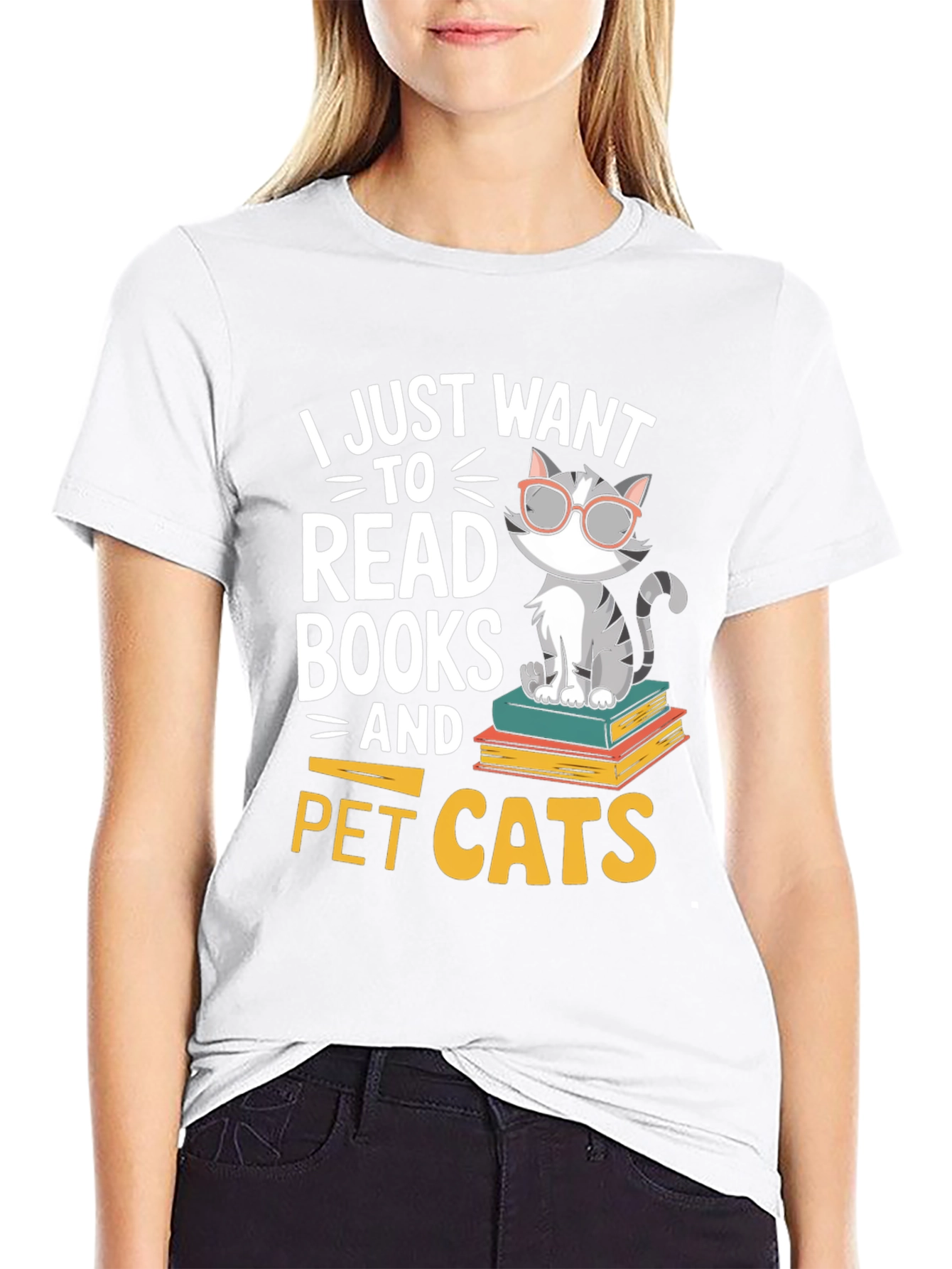 Cat Lover Reading Book T-Shirt