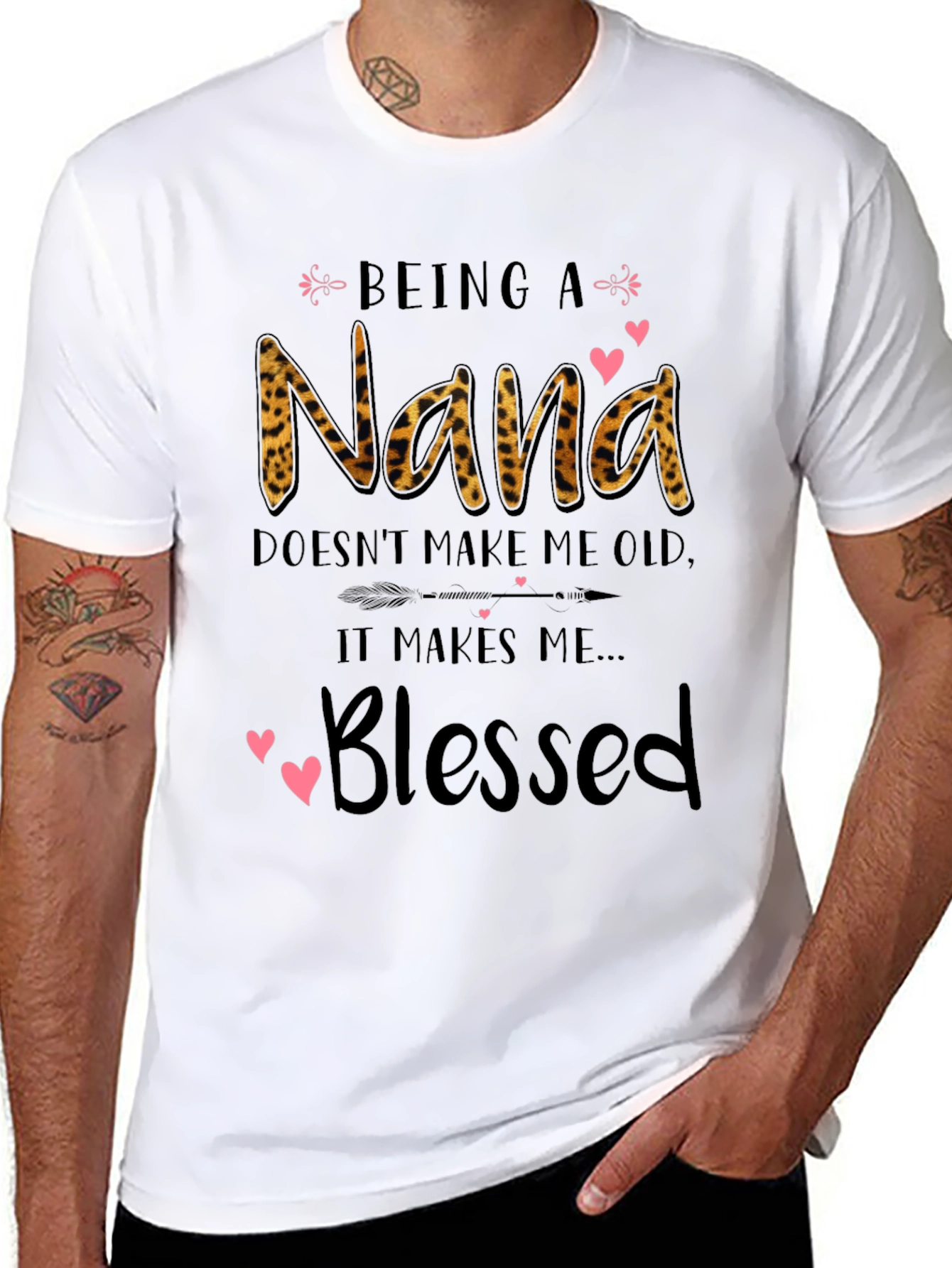 Nana Blessed Leopard Print T-Shirt