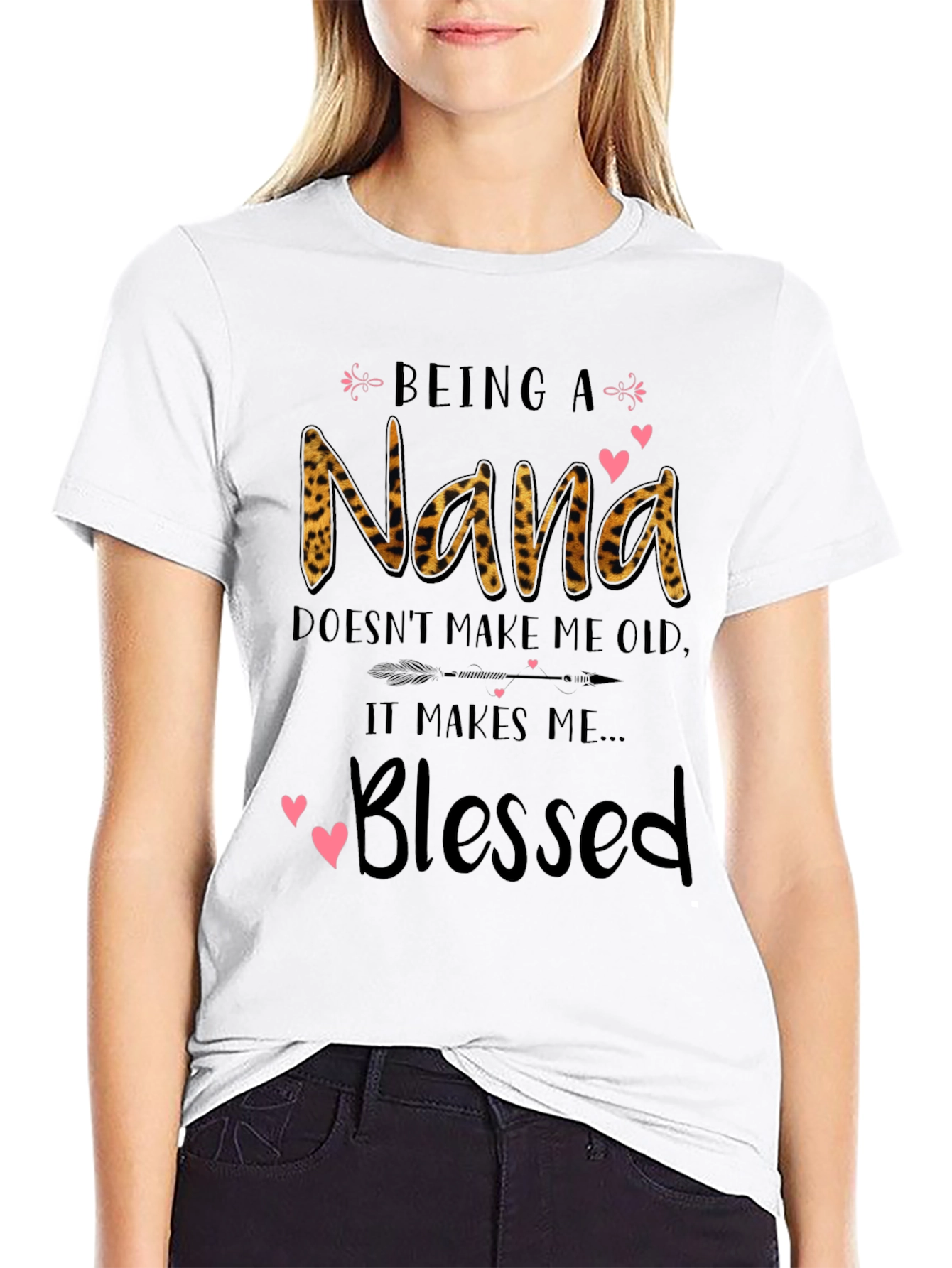 Nana Blessed Leopard Print T-Shirt